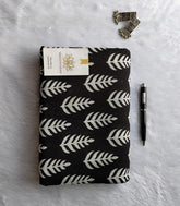 Mul Mul Soft Cotton Black Leaf print Saree